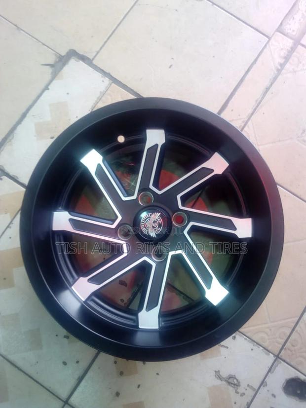 Charcoal Black and Silver Offset 14 Inch Rims Set