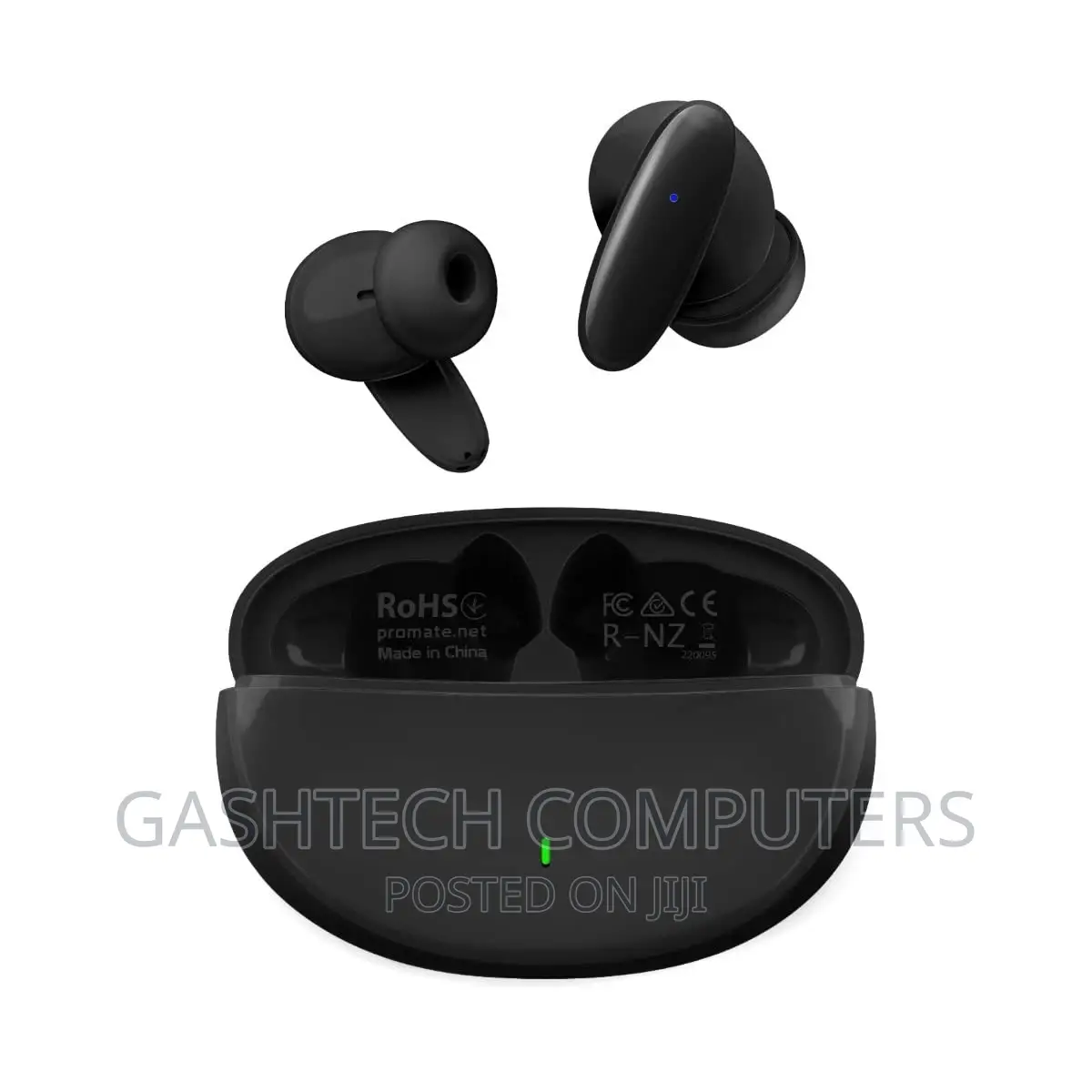 Promate Compact Bluetooth V5.1 TWS IPX5 Earphones,Black