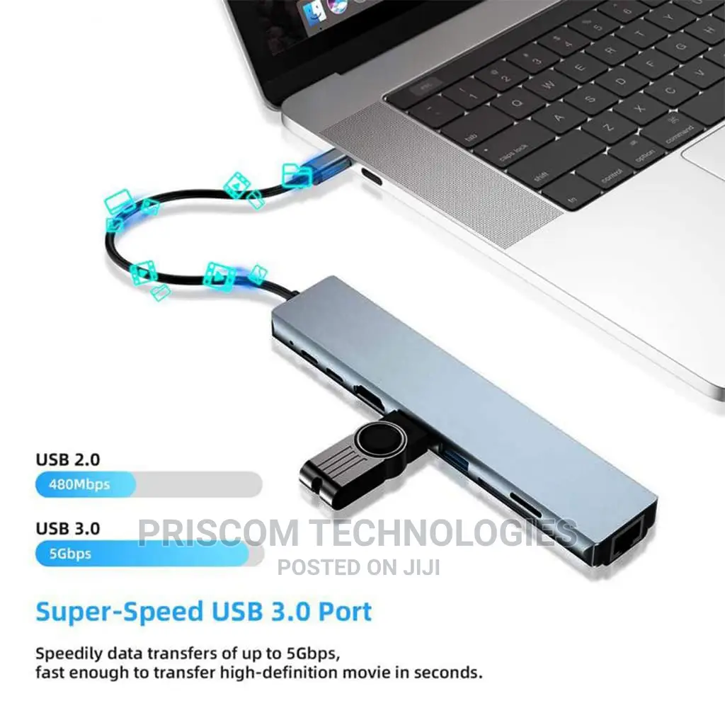 USB C Hub Ethernet 8 in 1 USB C Hub HDMI 30hz 100W PD All