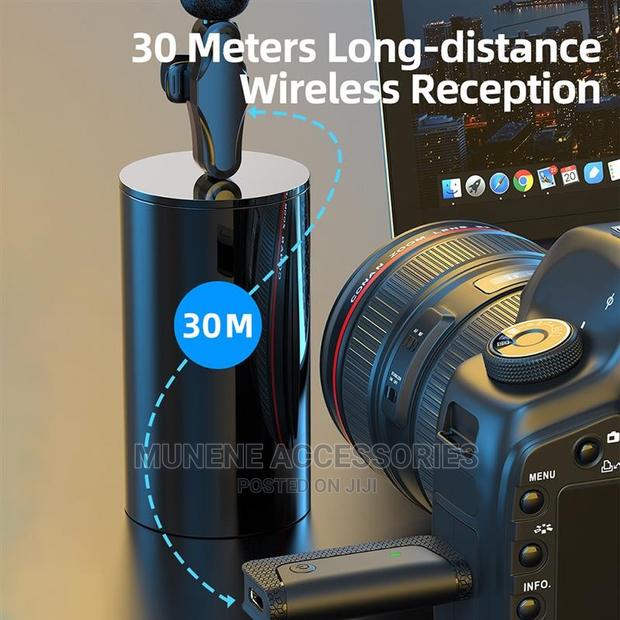 Dual Wireless Microphone 3.5mm Jack - Phones DSLR Camera - thumbnail 4