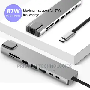 USB C Hub Ethernet 8 in 1 USB C Hub HDMI 30hz 100W PD All