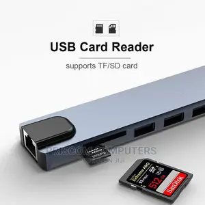 TYPE-C Adapter Converter 8 IN 1 With LAN, 8 IN 1 Hub