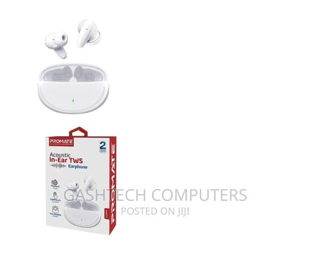White Compact Bluetooth V5.1 TWS IPX5 Earphones,