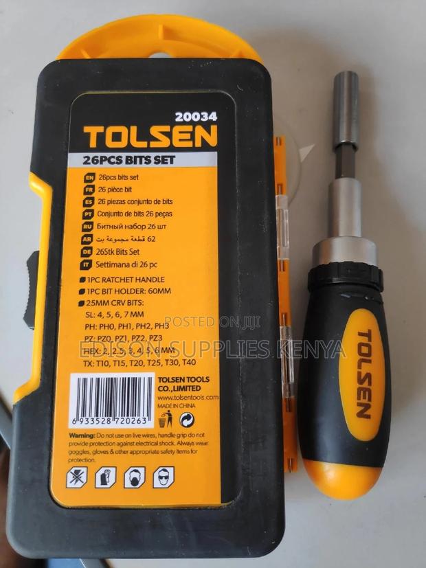 Tolsen Ratchet Screwdriver Bits Sets 26pcs - 20034 CRV Bits - thumbnail 2