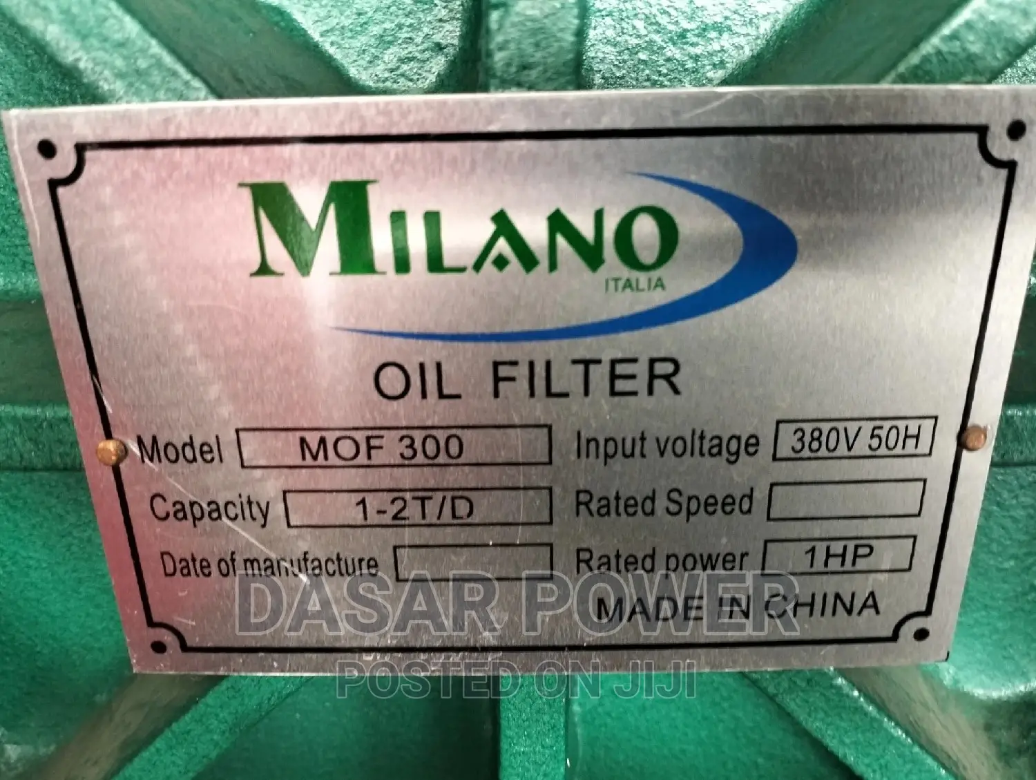 MOF 300 Oil Filter Machine.
