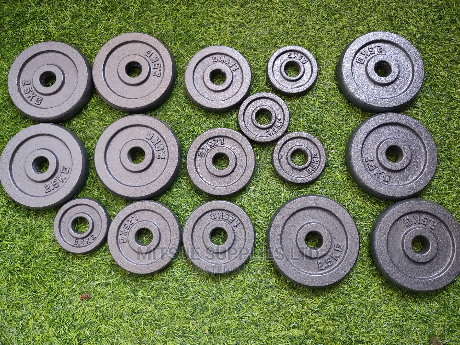 30KG Black Painted Dumbell Set With Pair of Chrome Bar