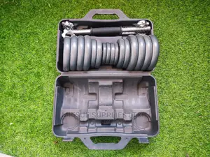 30KG Black Painted Dumbell Set With Pair of Chrome Bar