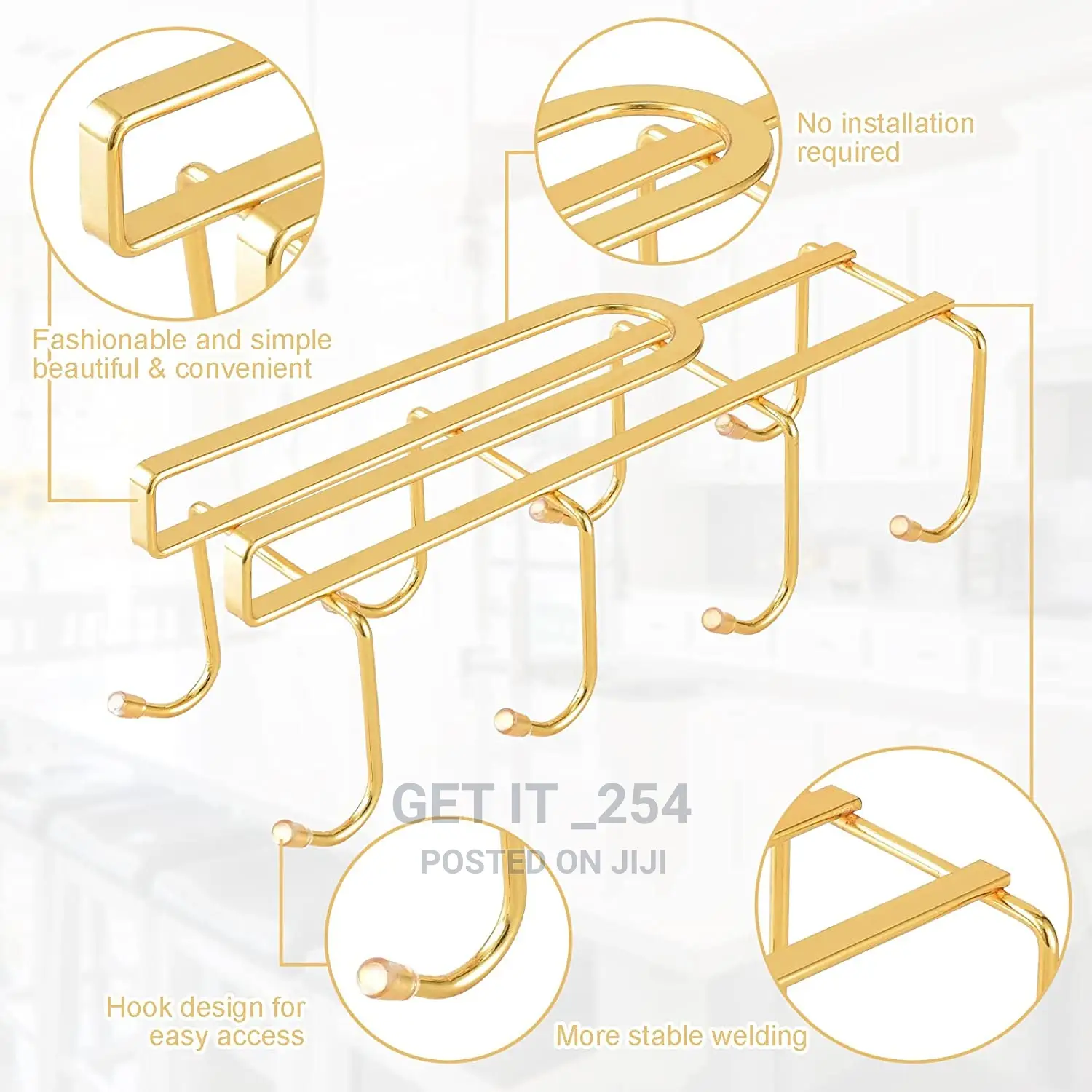 Over the Shelf Gold Hooks