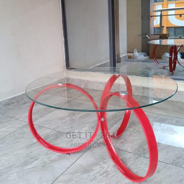 Round Glass Table With Spiral Stands - main view