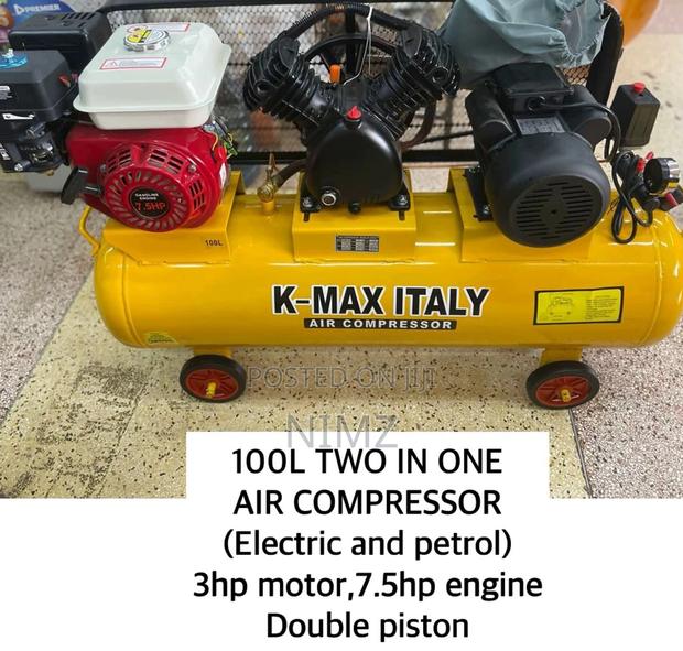 K-Max Italy 100L 2in1 Air Compressor (Electric/Petrol)