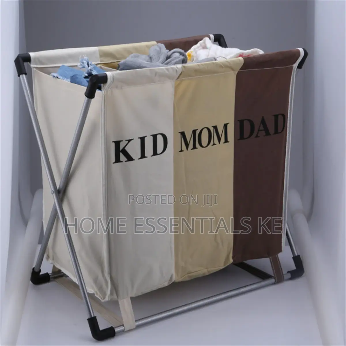3 Compartment Foldable Laundry Basket