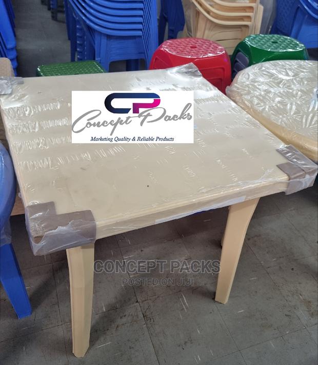 Cream 4 Seater Square Plastic Table