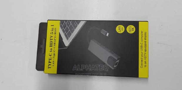 5-in-1 USB C Hub Type-C Hub HDMI Rj45 Lan Adapter