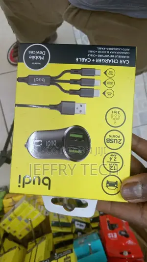 Car Charger With 3-in-1 Charging Cable