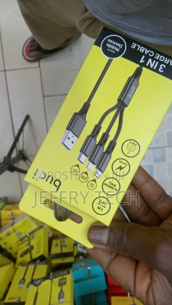 Budi 3 in 1 Fast Charging Data Cable
