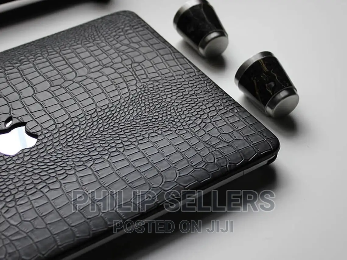 Black Crocodile Leather Macbook Protective Case Laptop Cover