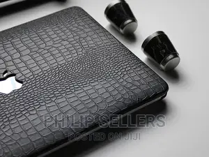 Black Crocodile Leather Macbook Protective Case Laptop Cover