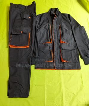 Customized Readily Available Gray Cargo Jackets Trouser - main view