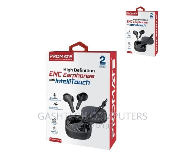 Promate Black Promate Earphones With Intellitouch