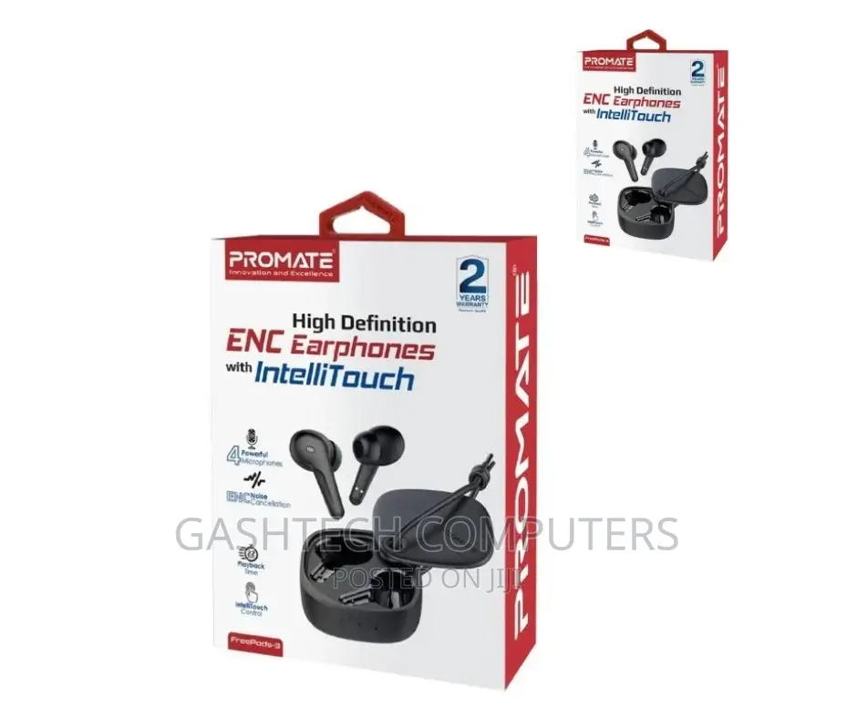 Promate Black Promate Earphones With Intellitouch
