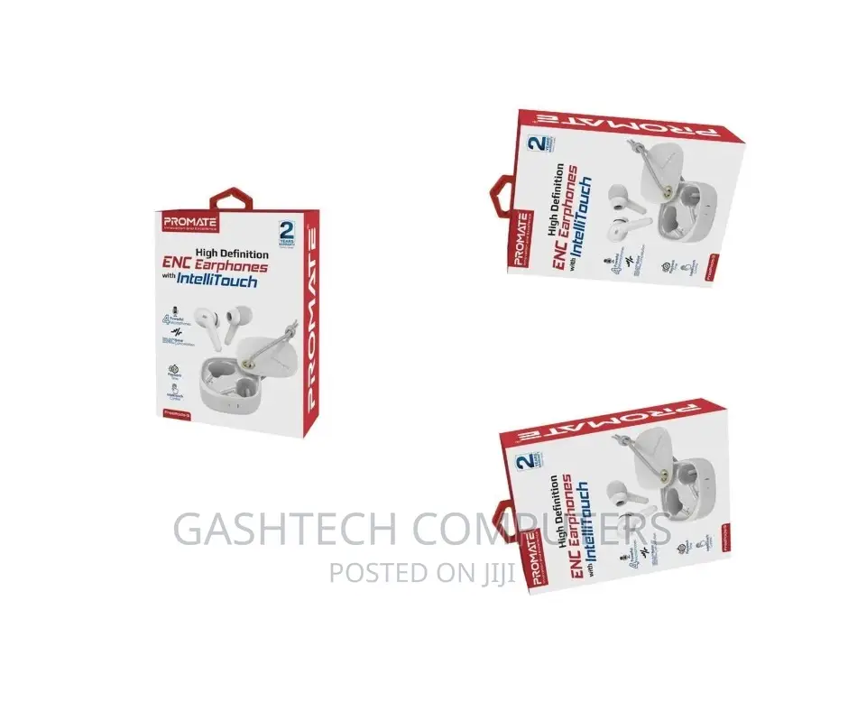 Promate High Definition Bluetooth White Earphones