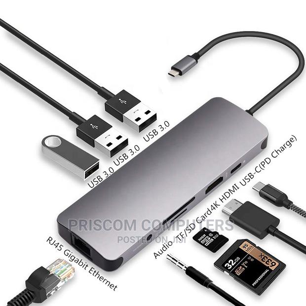 TYPE-C Adapter Converter 8 IN 1 With LAN, Docking Station