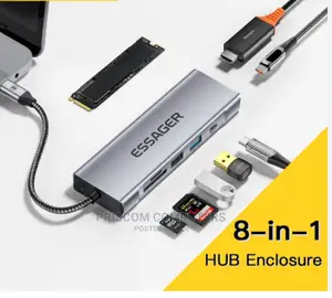 8 In 1 Type C Hub Adapter HDMI SD Card RJ45 Ethernet USB 3.0
