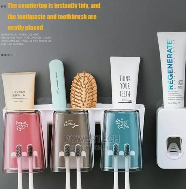 3 in 1 Multifunctional Toothpaste Dispenser With Cups - main view