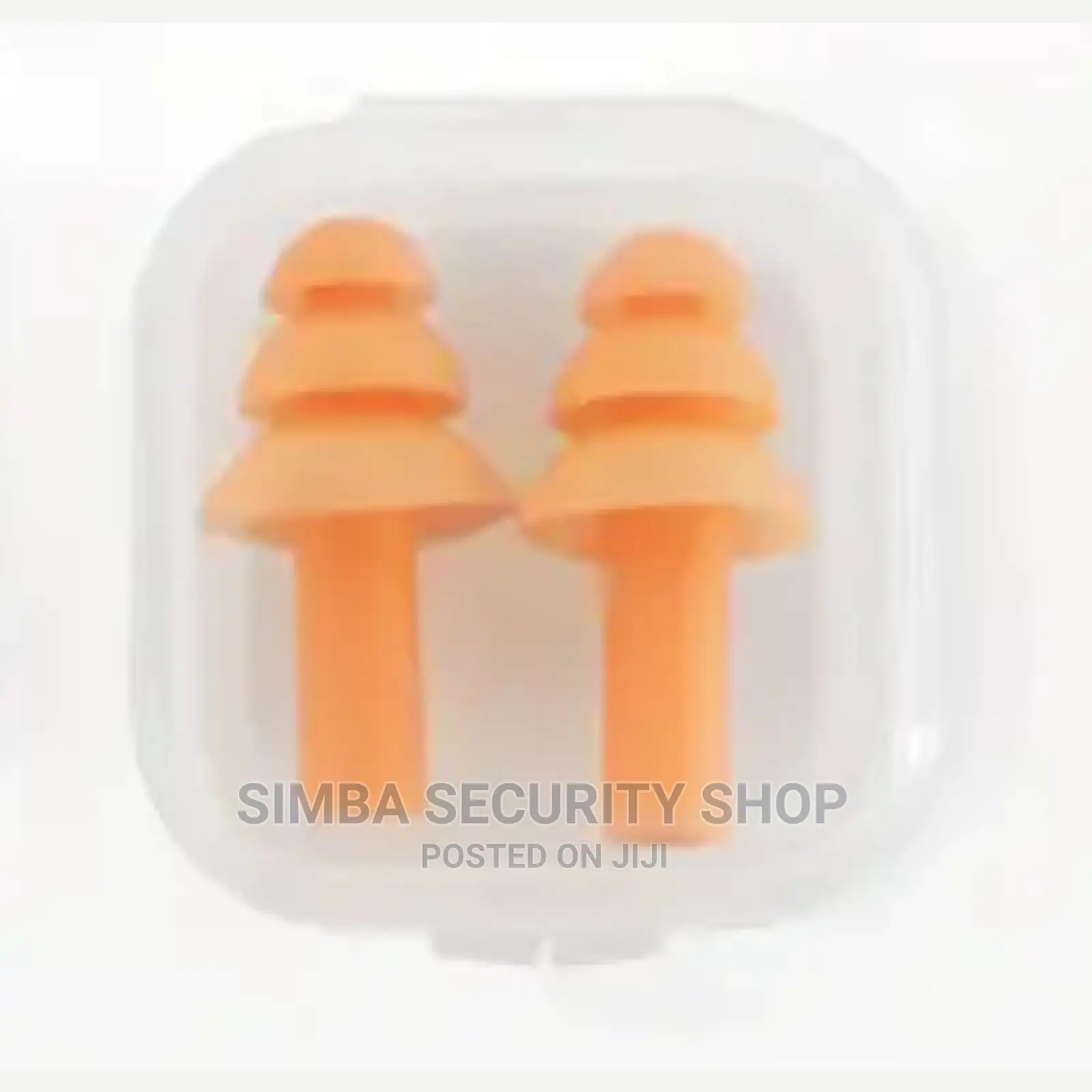 Silicon Ear Plugs Protection With Plastic Case Orange Box