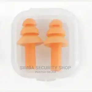 Silicon Ear Plugs Protection With Plastic Case Orange Box
