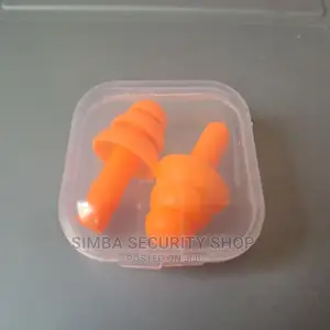 Silicon Ear Plugs Protection With Plastic Case Orange Box