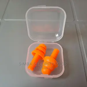 Silicon Ear Plugs Protection With Plastic Case Orange Box