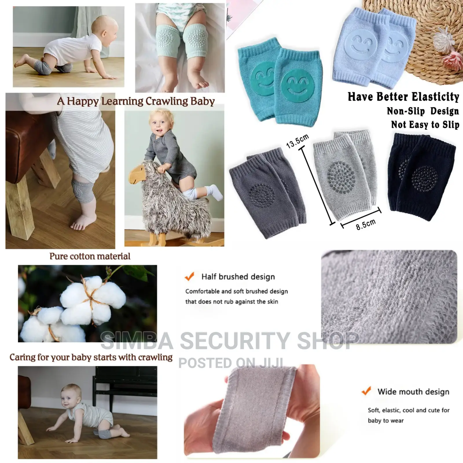 Baby Crawling Knee Pads Antislip Unisex Infant Toddlers Pair