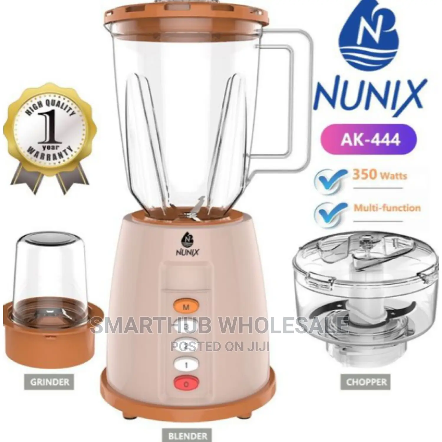 Nunix 3 in 1 Blender, Grinder Chopper Model AK-444