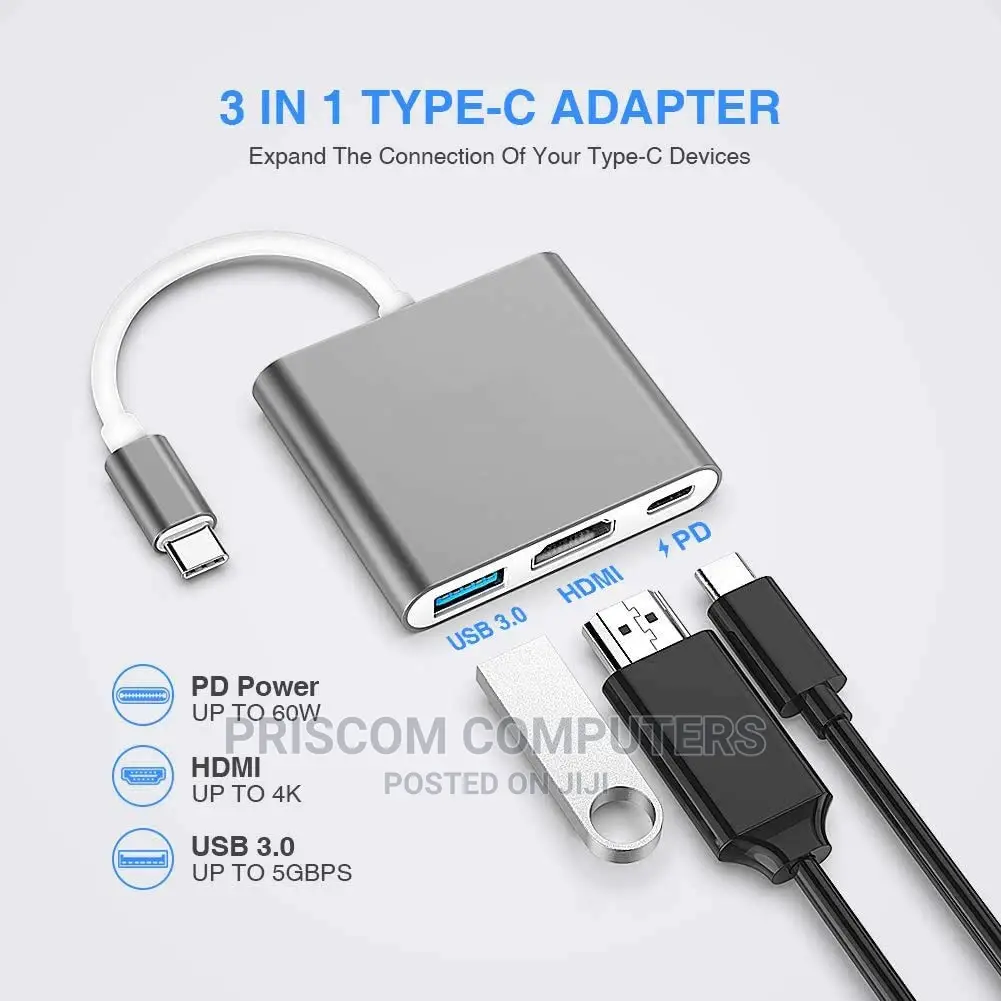 Type C 3 in 1 Usb Hdmi Type C Converter Adapter, Type C Hdmi