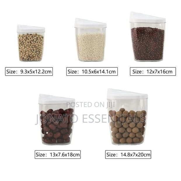 5 Piece Food Cereal Snack Container Storage Set With Lids - thumbnail 2