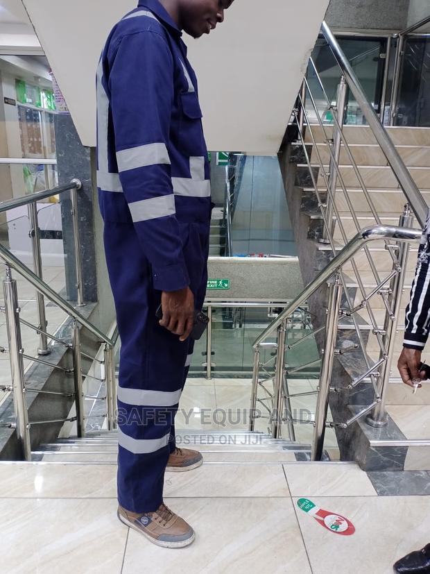 Navy Blue Overalls With Grey Reflectors - thumbnail 3