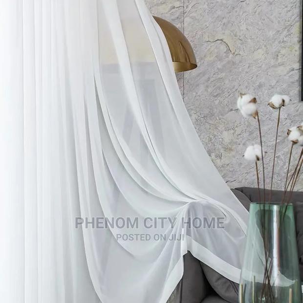 2pc Quality Plain White Sheers