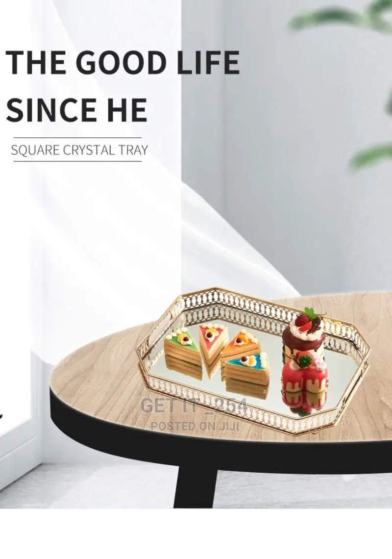 Vanity Tray With Mirror*
 Rectangular 
35*25*5cm