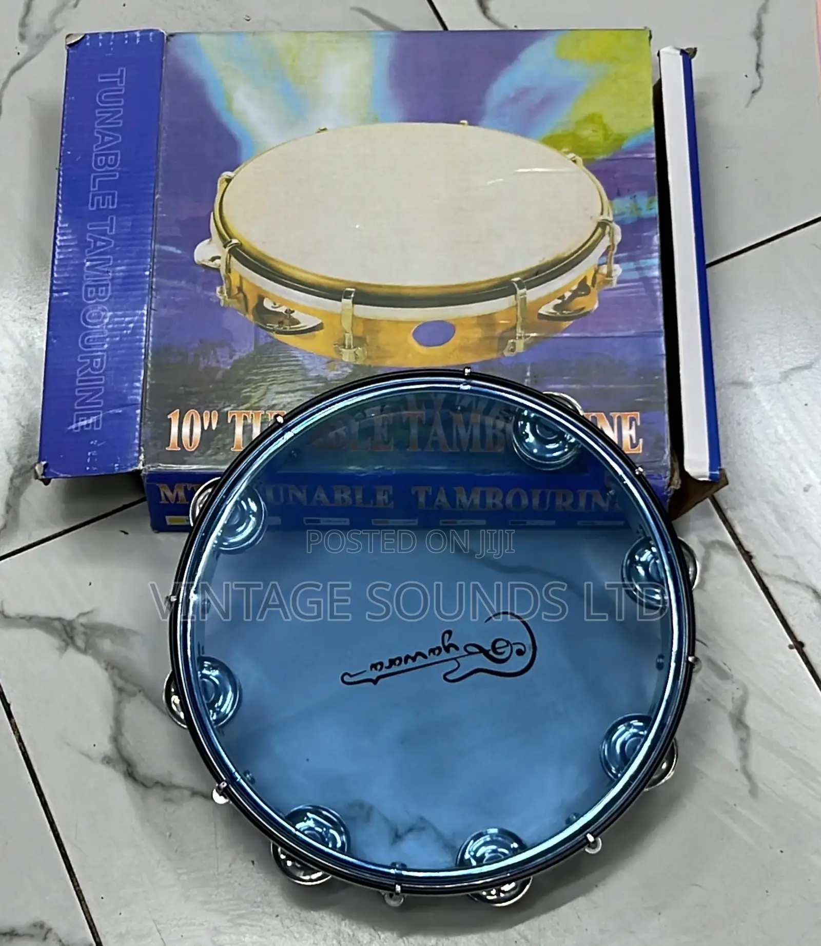 10inch Handheld Tambourine, Double Row Metal Jingle Bells