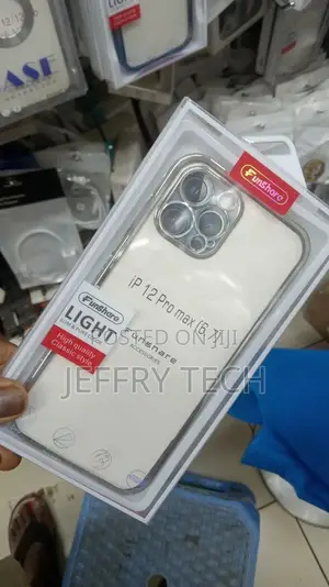 Fonefunshop for iPhone 12 Pro - Clear Silicone Case With Bla