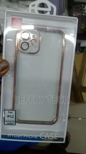 iPhone 12 - Clear Silicone Case With Rose Gold Edge