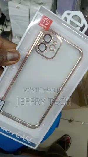 iPhone 12 - Clear Silicone Case With Rose Gold Edge