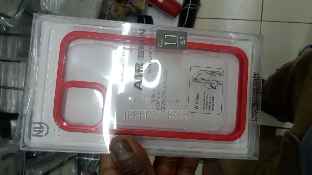 Rugged Red Border Clear Case for iPhone 11