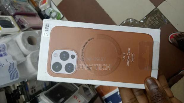 Leather Back Cover for Apple iPhone 14 Pro, With Magsafe