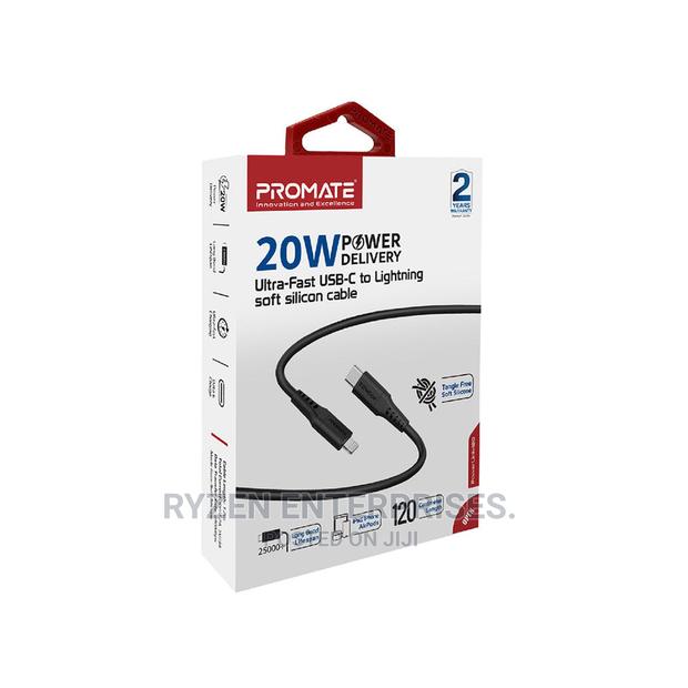 Promate 20W Power Delivery USB-C to Lightning Cable.