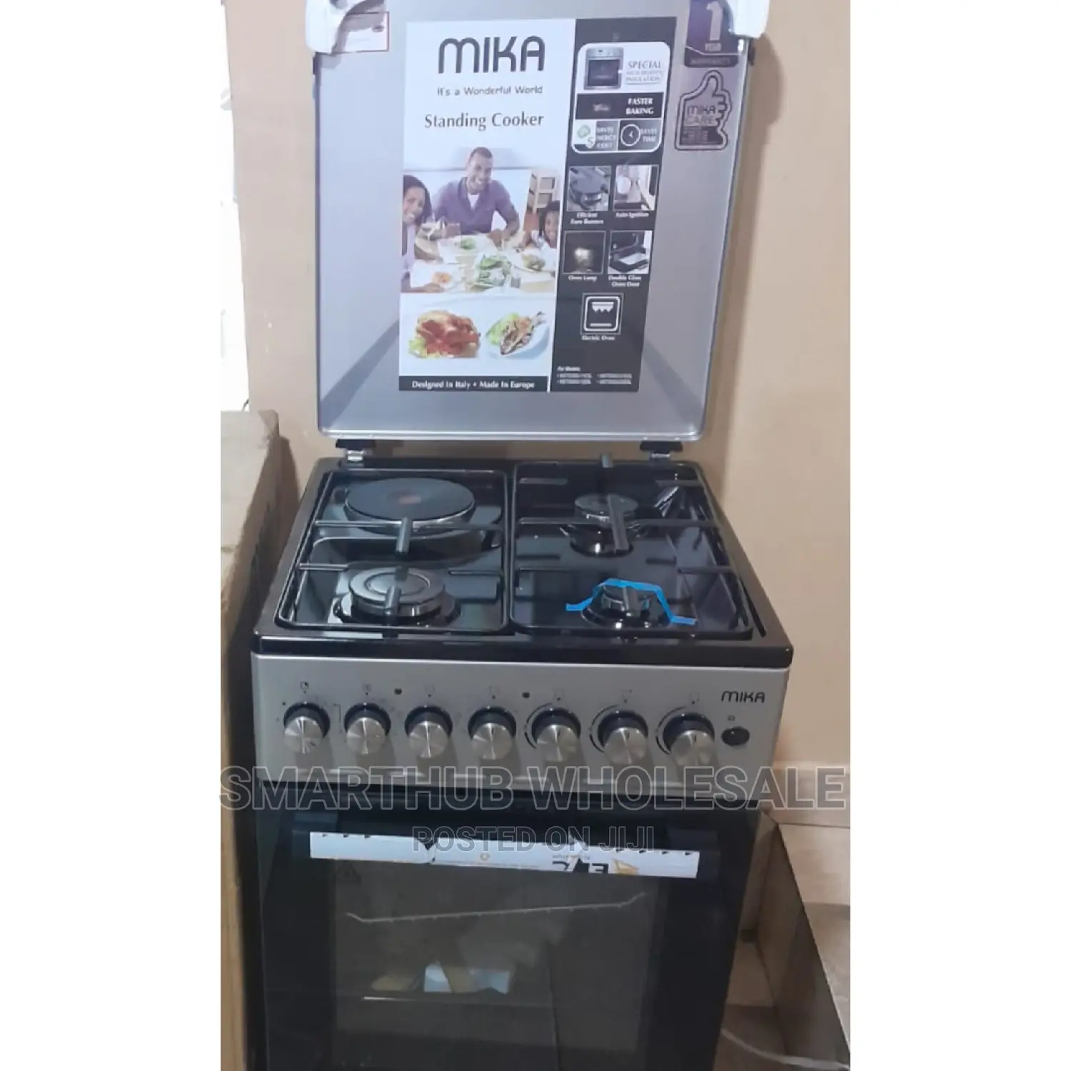 Mika 50*60 Silver 3+1 Standing Cooker Available