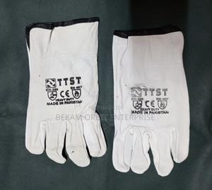 Durable Construction Safety Leather Gloves - main view