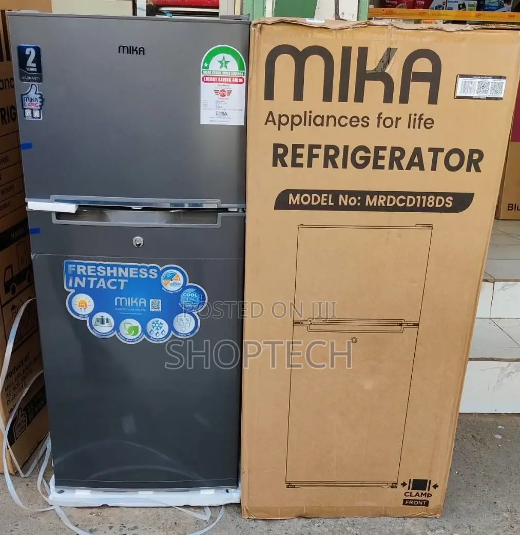 *Mika 118litres Double Door Refrigerator
