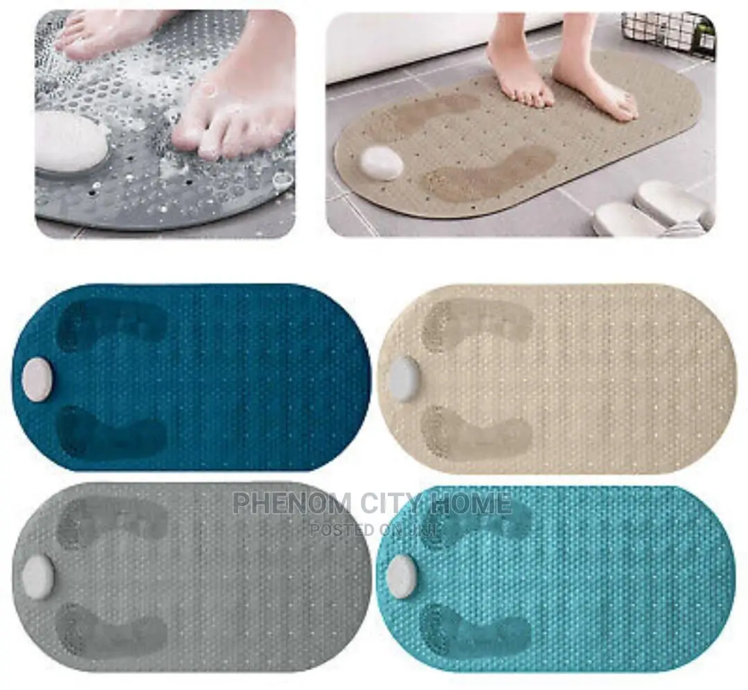 Bathroom Antislip Mats With Scrubber and Feet Scrub Stone